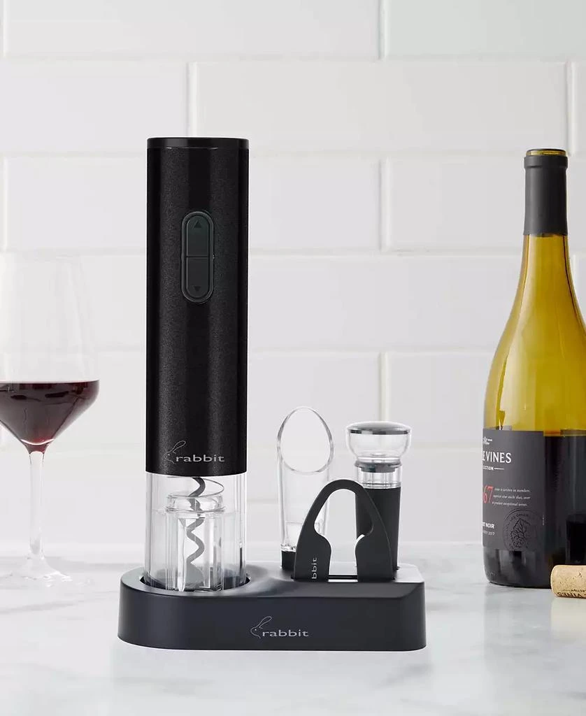Rabbit Black Stainless Steel Wine Opener, 5 Piece Set 3