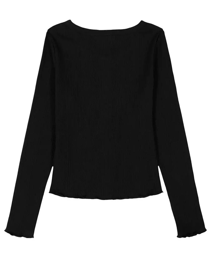 Calvin Klein Girls' 7-16 Variegated Rib Button Front Top 2