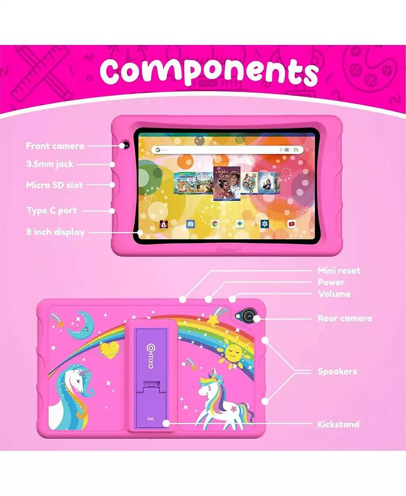 Contixo K80A 8" Kids Learning Tablets, Disney eBook Pre-Installed, Android 13, 32GB, Kid-Proof Case
Stylus 3