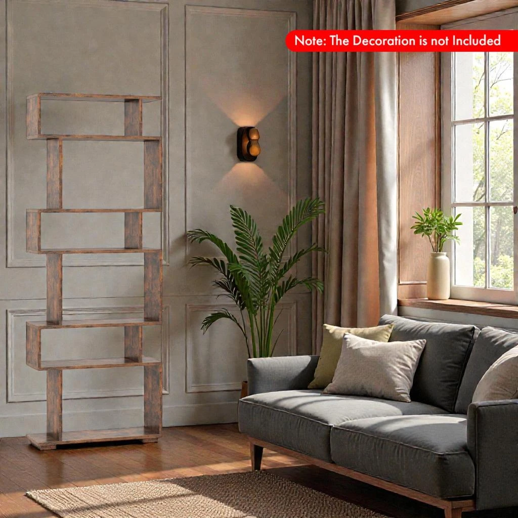 Hivvago Modern 6-Level Display Bookshelf with Safety Anchors and Open Design 2