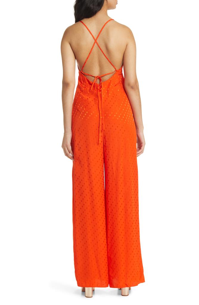 Topshop Jacquard Sleeveless Wide Leg Jumpsuit