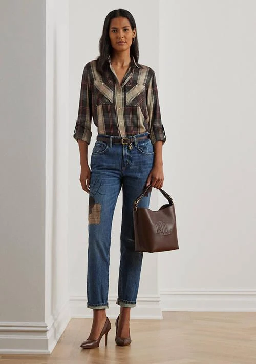 Ralph Lauren Ralph Lauren Relaxed Fit Plaid Roll Tab Sleeve Shirt 4