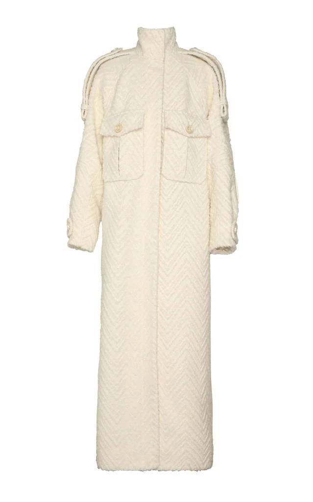 Zimmermann Zimmermann - Illustration Chevron-Knit Wool-Blend Coat - Off-White - M - Moda Operandi 1