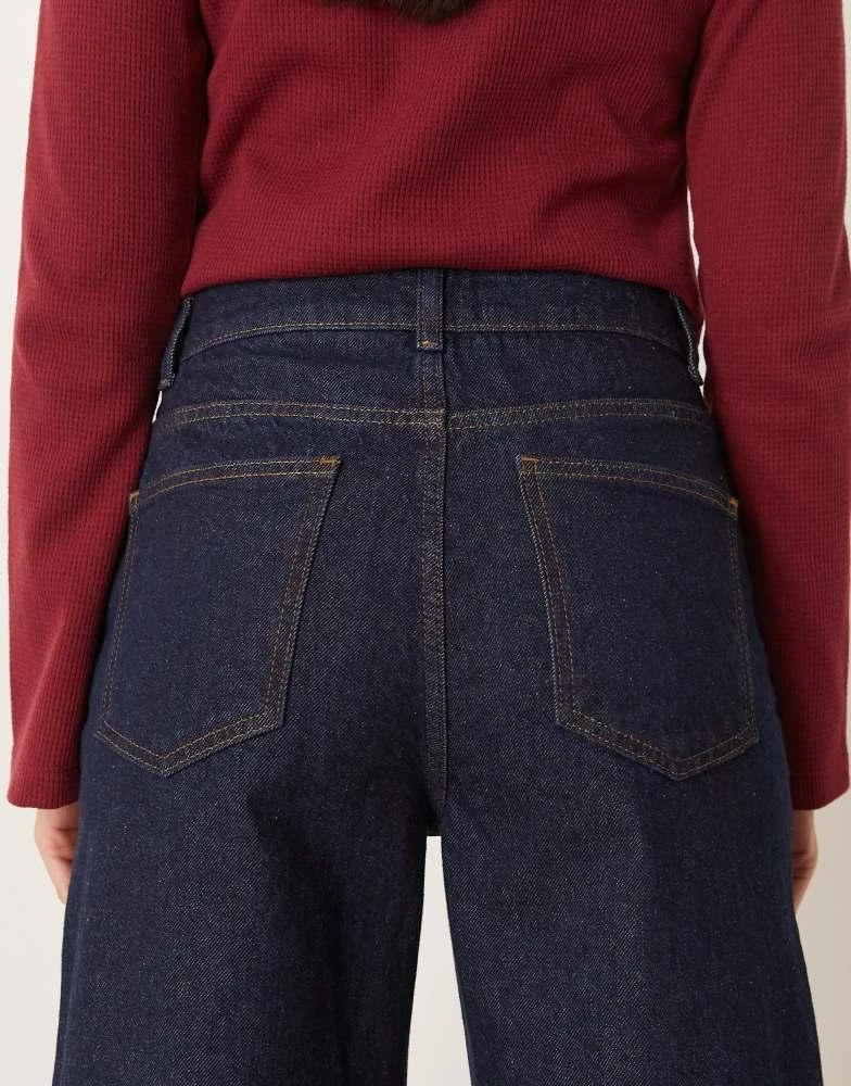 ASOS ASOS DESIGN leopard print turn up jean in indigo 4