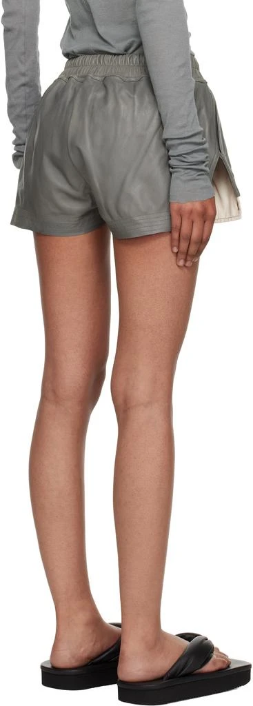 Rick Owens Gray Concordians Fog Boxer Leather Shorts 3