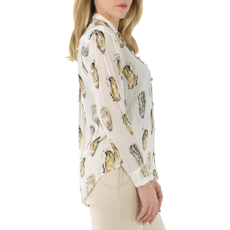 Burberry Ladies Oyster- Print Pearl- Embellished Shirt 2