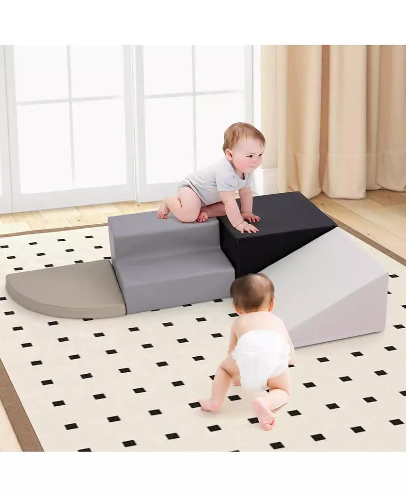GOUUN 4-Piece Climb and Crawl Foam Block Play Set for Infant Baby 7