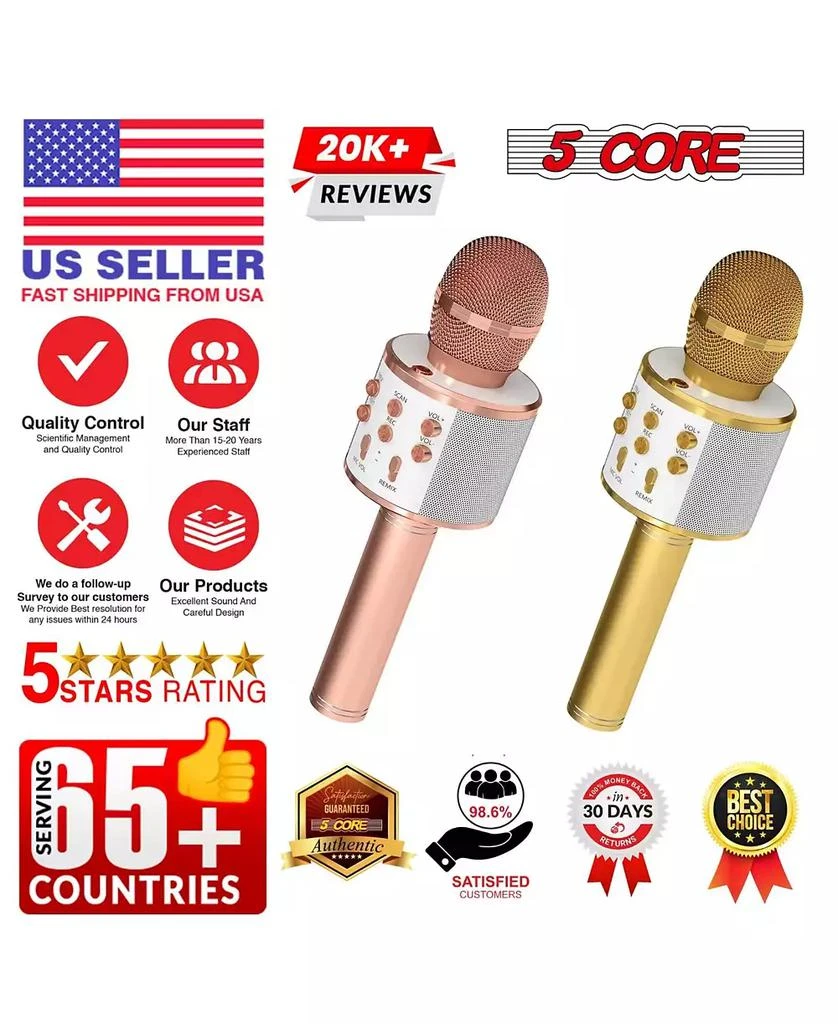 5 Core Microphone Wireless Karaoke Mic With Speaker 3 in 1 Portable ...