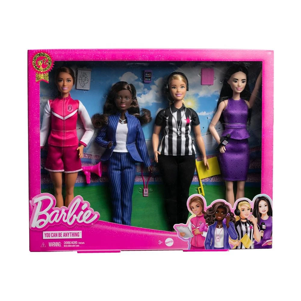 Barbie Dolls, Set of 4 Sports Career Dolls and 8 Accessories with General Manager, Coach, Referee and Sports Reporter 5