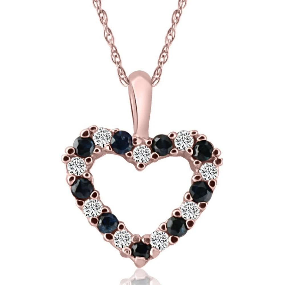Pompeii3 1/2Ct Blue Sapphire
Diamond Heart Pendant in 14k White, Yellow, or Rose Gold