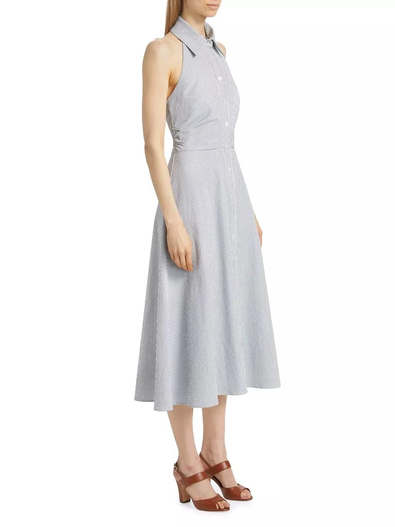 VERONICA BEARD Mackey Seersucker Halter Midi-Dress 4