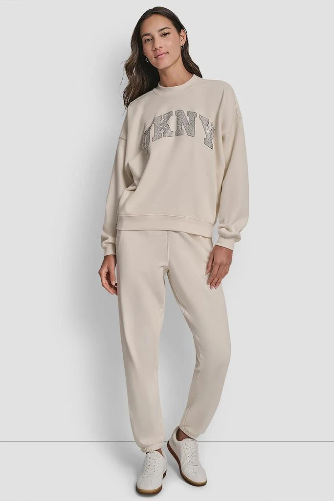 DKNY EXPLODED RHINESTONE VARISTY LOGO PULLOVER 5