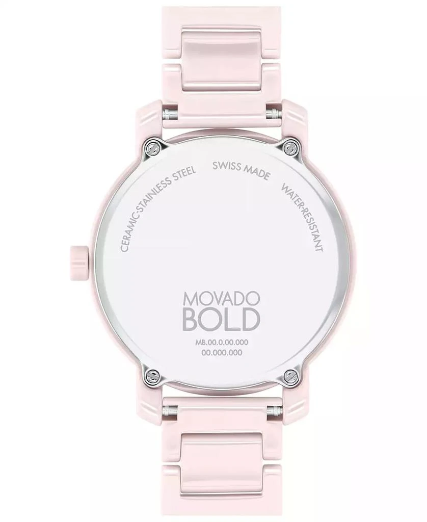 Movado Women's Swiss Bold Evolution 2.0 Blush Ceramic Bracelet Watch 34mm 3