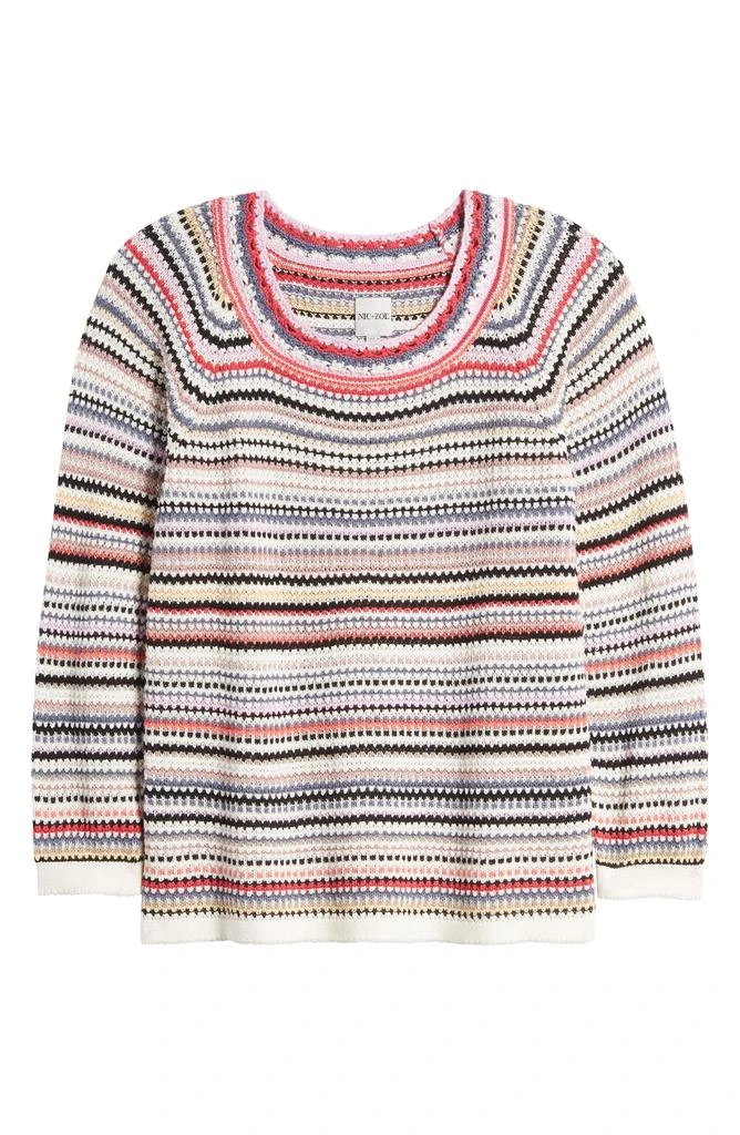 NIC+ZOE Stripe Textured Knit Sweater 5