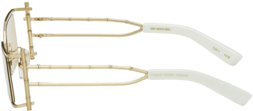 Feng Chen Wang SSENSE Exclusive Gold Bamboo Sunglasses 3