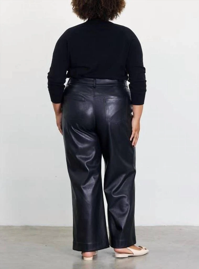SKIES ARE BLUE Skies Are Blue - Faux Leather Wide Leg Pants - Plus 2
