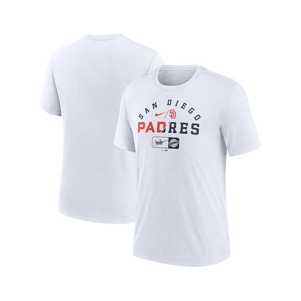 Nike Men's Ash San Diego Padres Rewind Review Slash Tri-Blend T-shirt