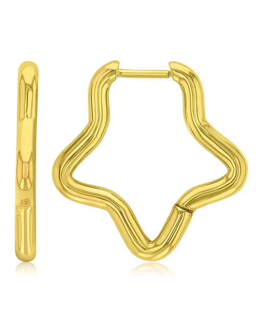 Roxy Waterproof Yellow 23mm Rounded Star Hoop Earrings