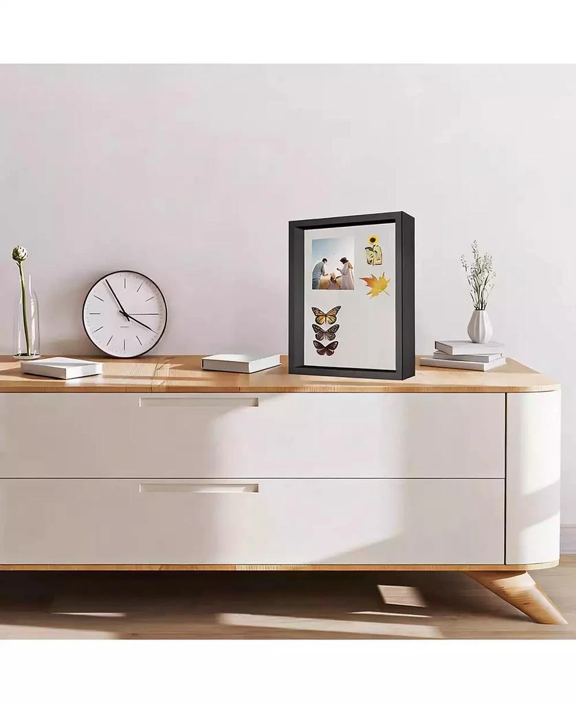 YIGII Shadow Box Frame: Magnetic Door, Linen Back, Durable Wood 4