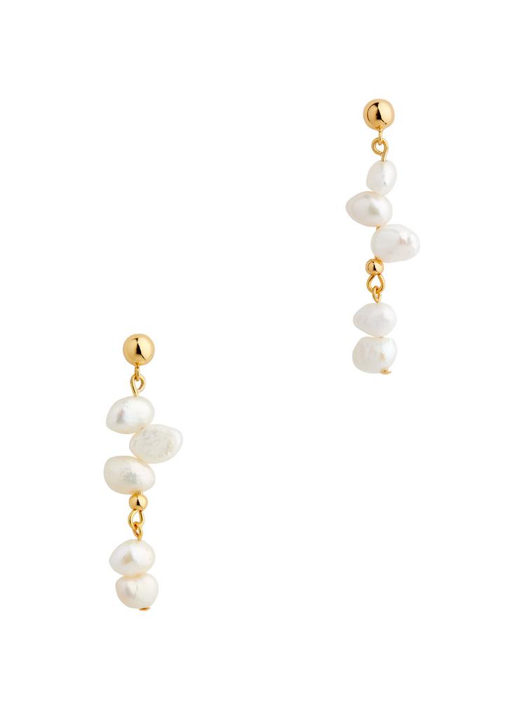 Anni Lu Pearly 18kt gold-plated drop earrings