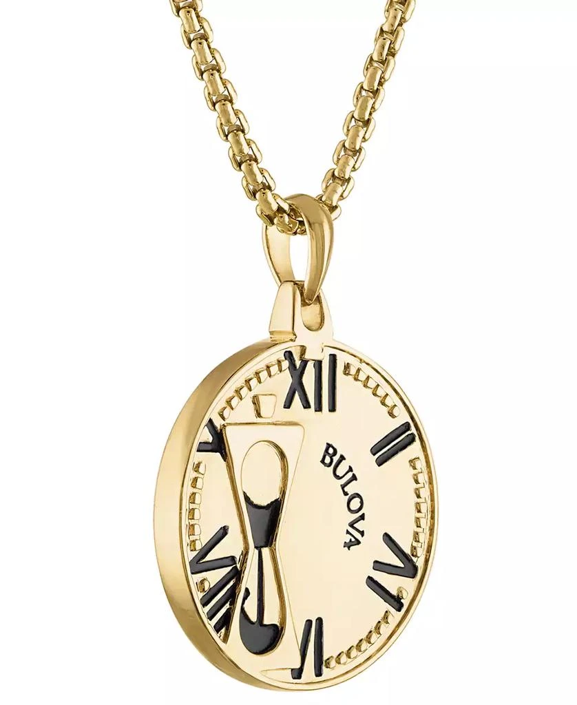 Bulova Men's Chronos God of Time Black Diamond (1/4 ct. t.w.) Pendant Necklace in 14k Gold-Plated Sterling Silver, 24" + 2" extender 3