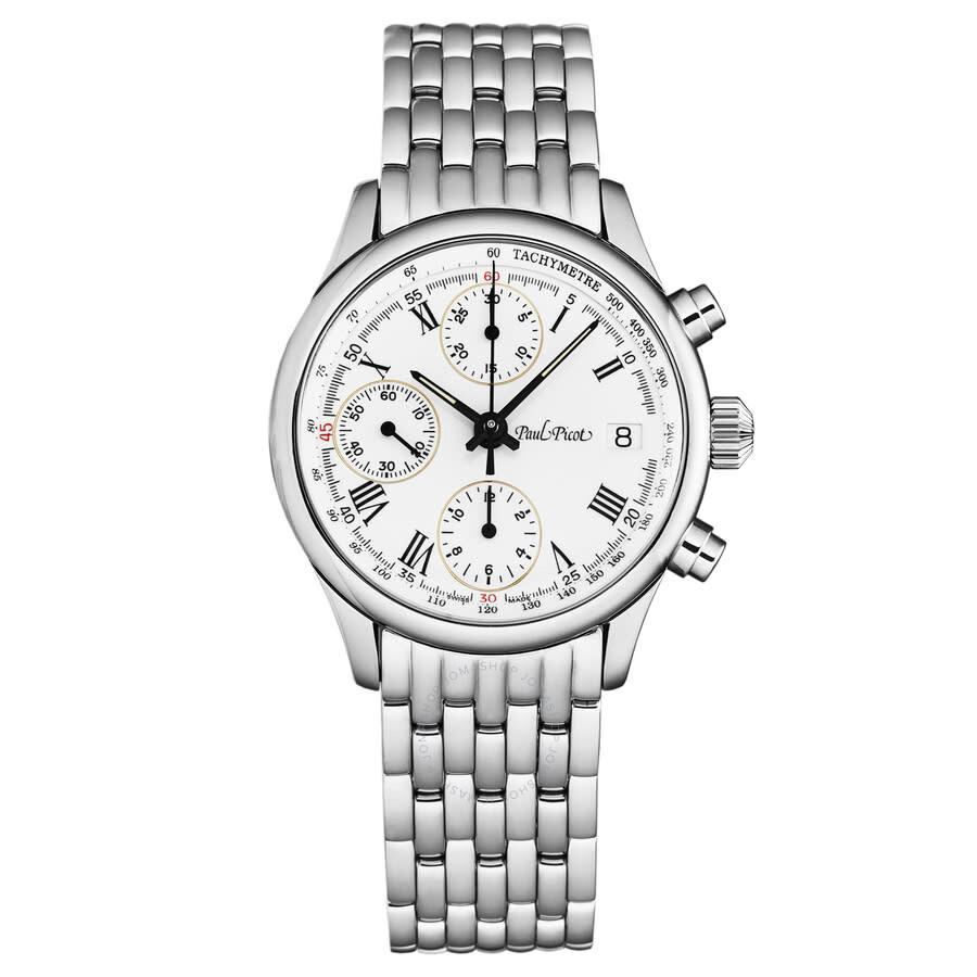 Paul Picot Open Box - Paul Picot Telemark Chronograph Automatic White Dial Men's Watch P4102.20.113/B