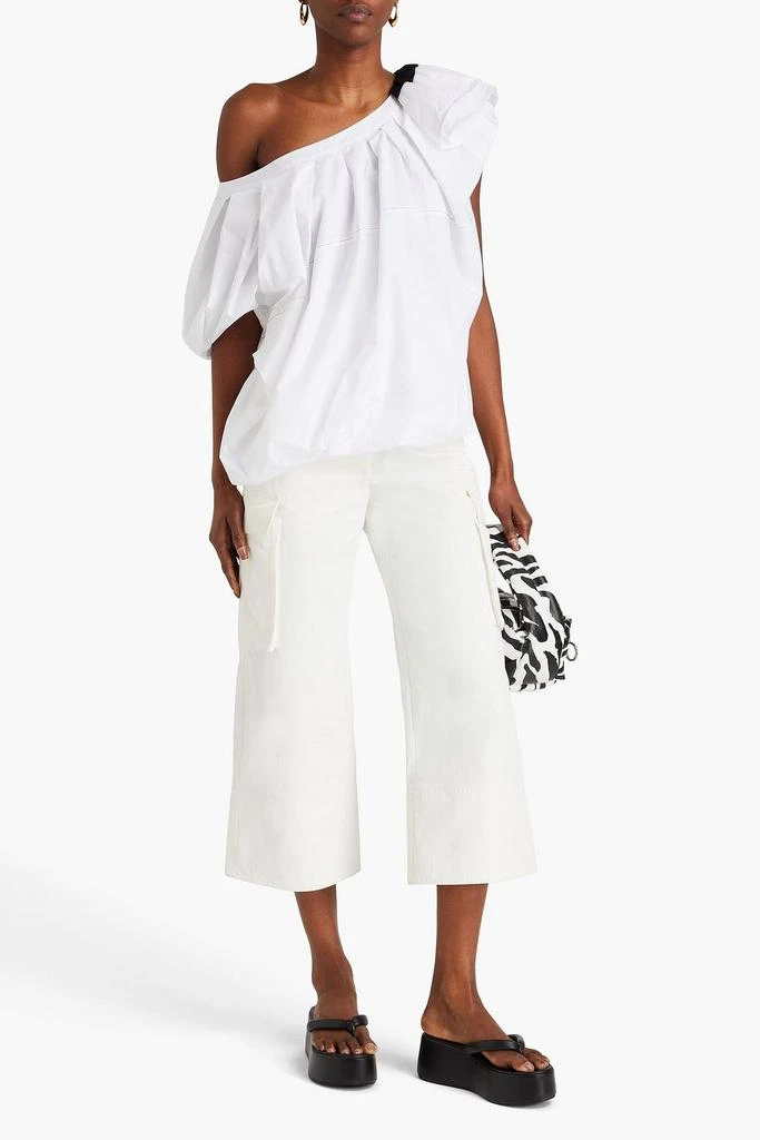 3.1 Phillip Lim One-shoulder ruffled cotton-blend poplin top 2