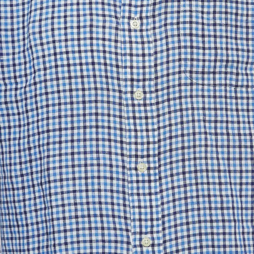 Ralph Lauren Ralph Lauren Blue Gingham Linen Button Down Shirt M 3