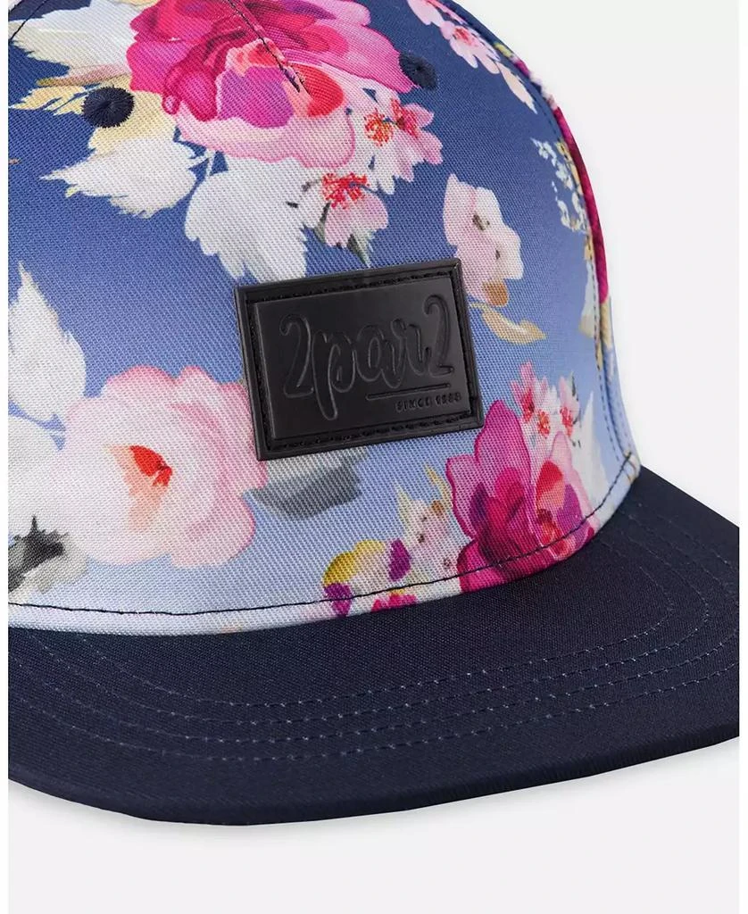 Deux par Deux Toddler | Little Girl Rose Print Cap 5