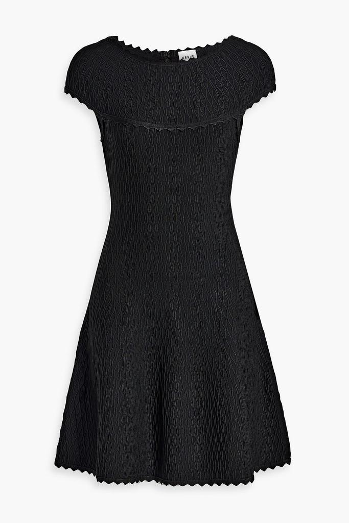 Herve Leger Scalloped jacquard-knit mini dress