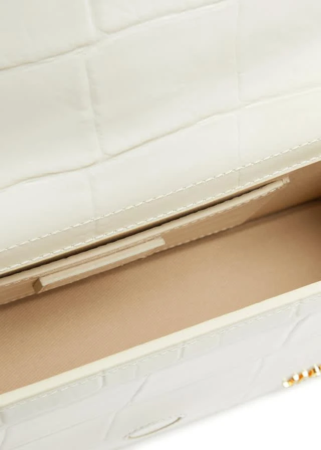 Jacquemus Le Bambino Top Handle Flap Bag Crocodile Embossed Leather Leather Handbag (Pre-Owned) 3