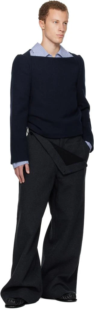 Dries Van Noten Navy Wool Shirt 4