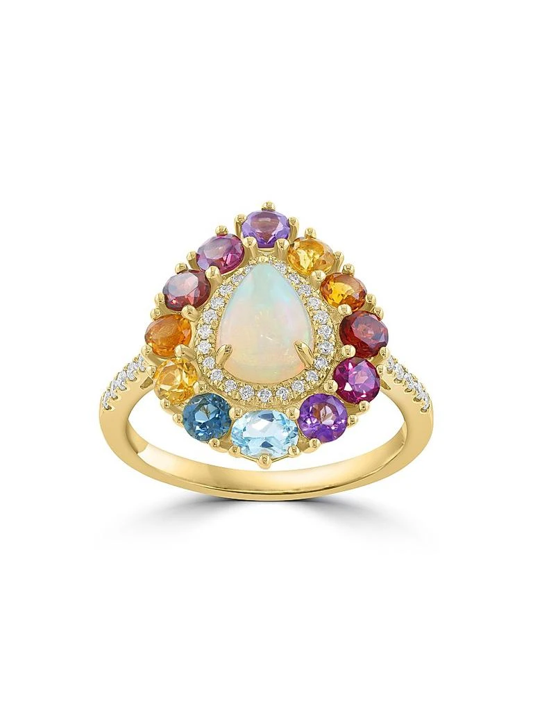 Saks Fifth Avenue Collection 14K Yellow Gold & Multi-Gemstone Halo Ring 3