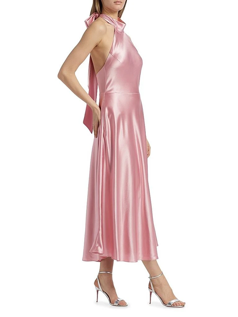 Milly Aurora Satin Midi-Dress 4