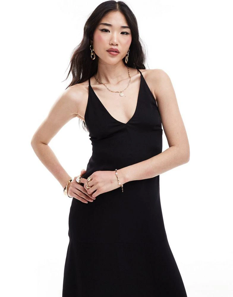 & Other Stories halter neck midi dress with strappy back detail in black   On Sale Now with Up to 75% Off | Discover Exclusive Deals & Savings at  BeyondStyle  Authentic