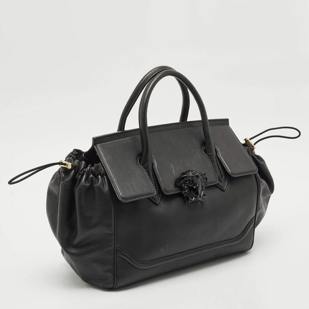 Versace Versace Black Leather Drawstring Empire Palazzo Tote 4