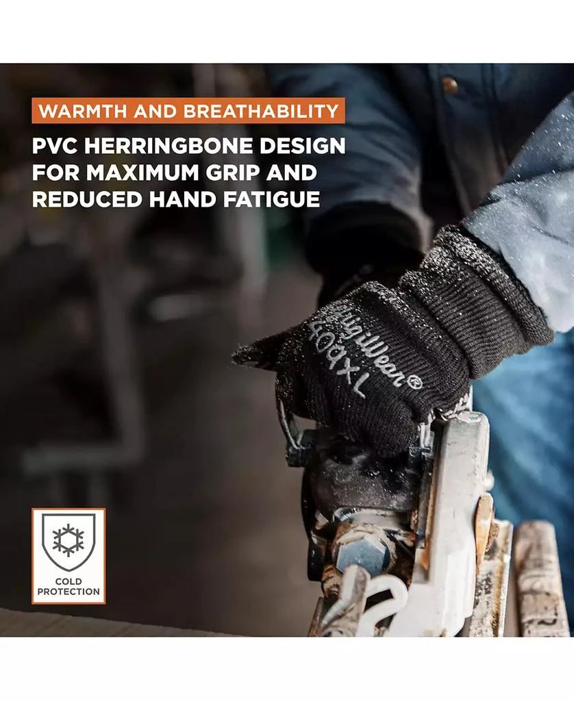 RefrigiWear Men's Herringbone Grip Glove - Durable Non-Slip Work Gloves for Cold Conditions, Pack of 12 Pairs 5