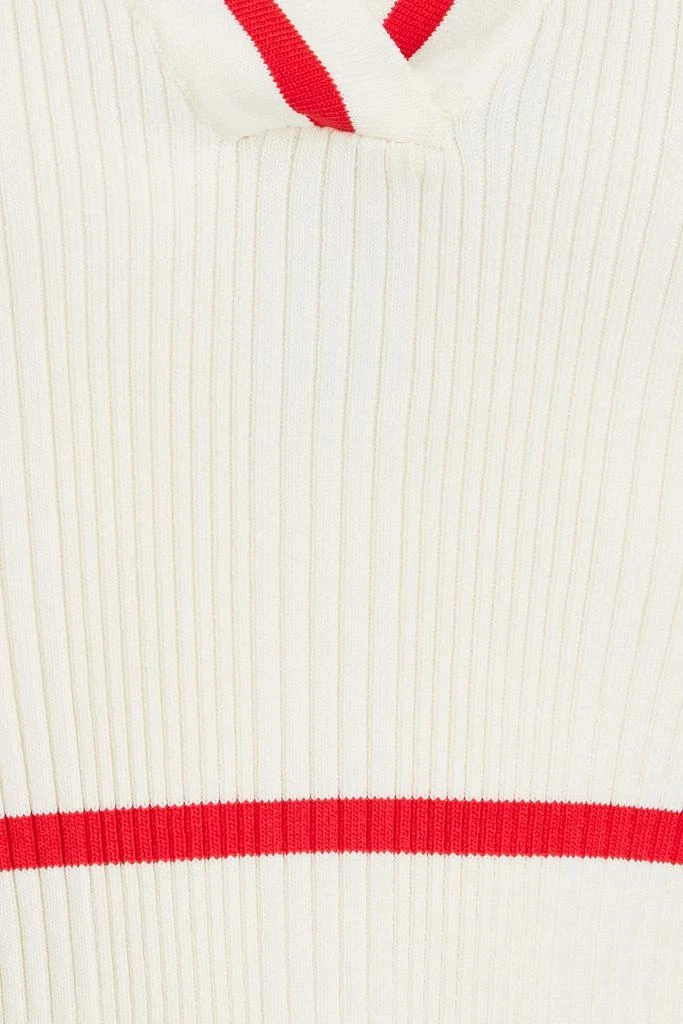 Solid & Striped The Ronnie cropped ribbed-knit polo shirt 4