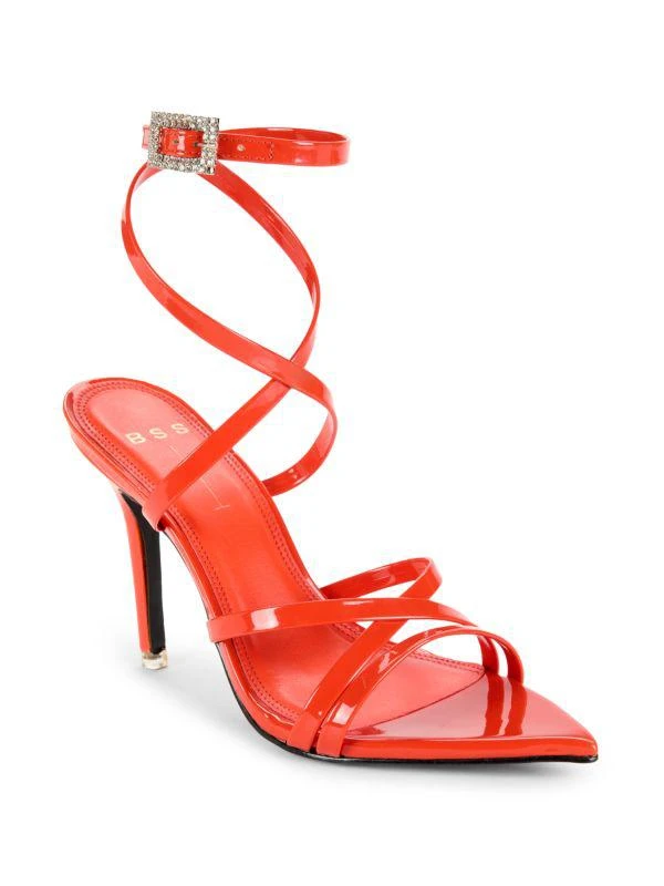 Black Suede Studio Kimora Strappy Patent Leather Sandals 2