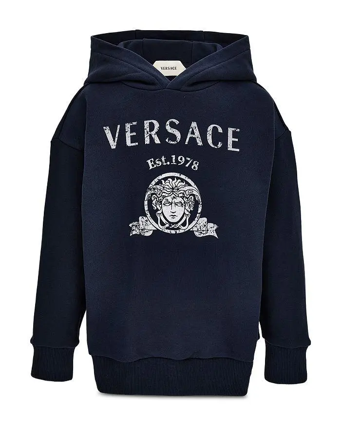 Versace Unisex Varsity Print Fleece Hoodie - Little Kid, Big Kid