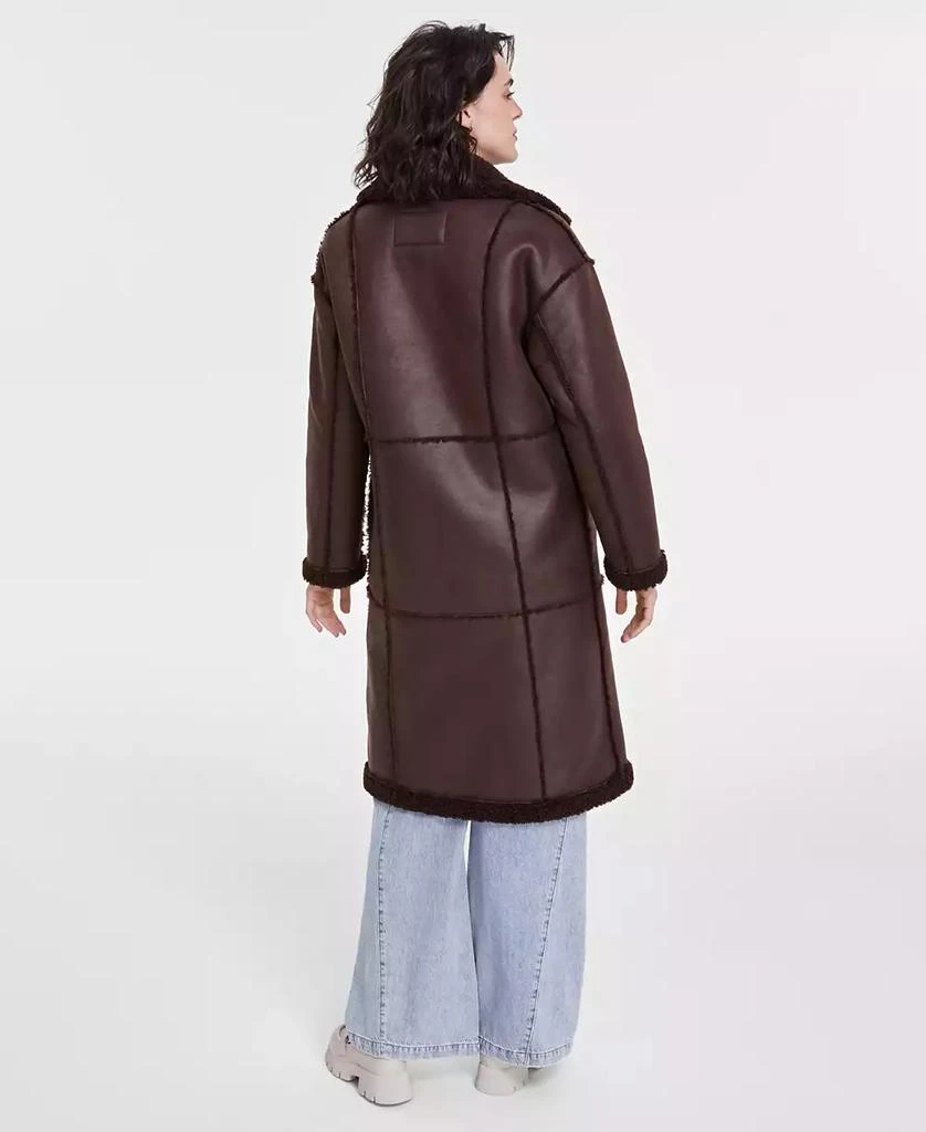 BCBG Women's Single-Breasted Faux-Shearling Coat 2