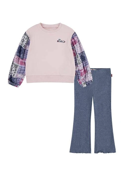 Levi's S Toddler Girls Crew Neck T Shirt And Flared Pants 1