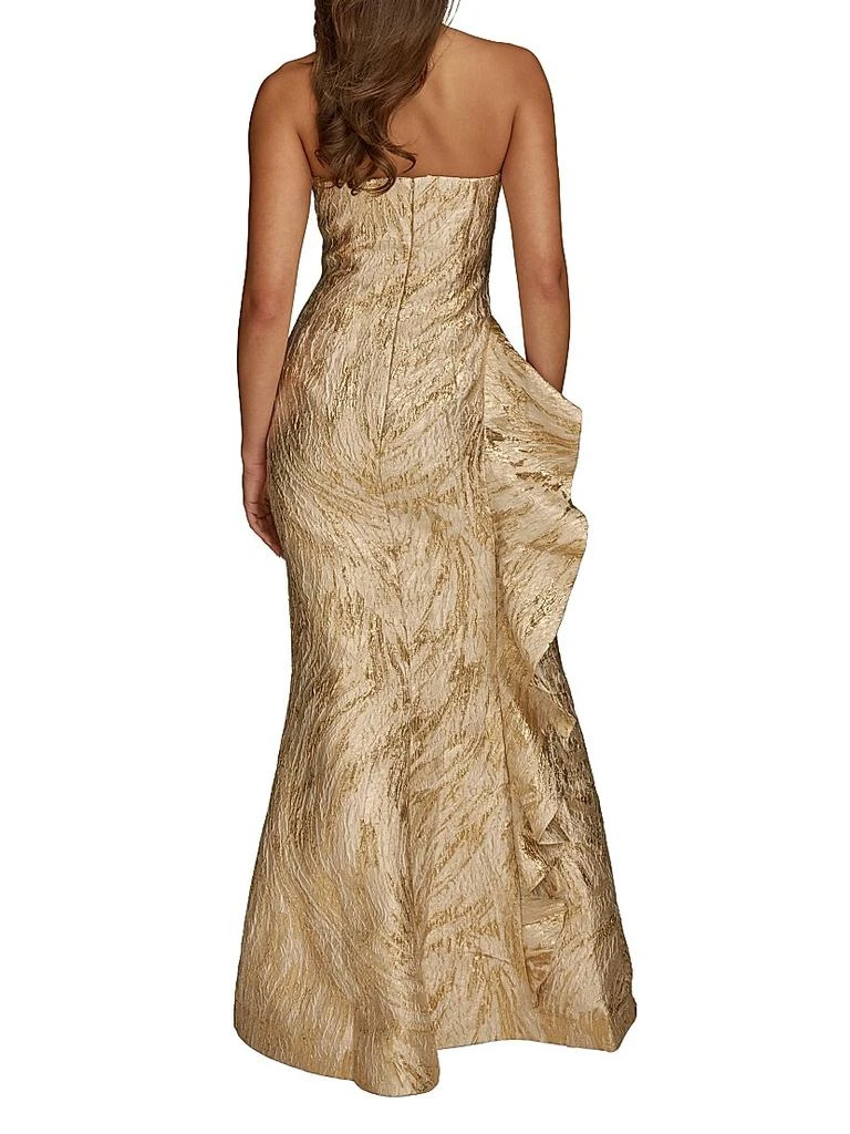 Donna Karan Brocade Ruffle Gown 4