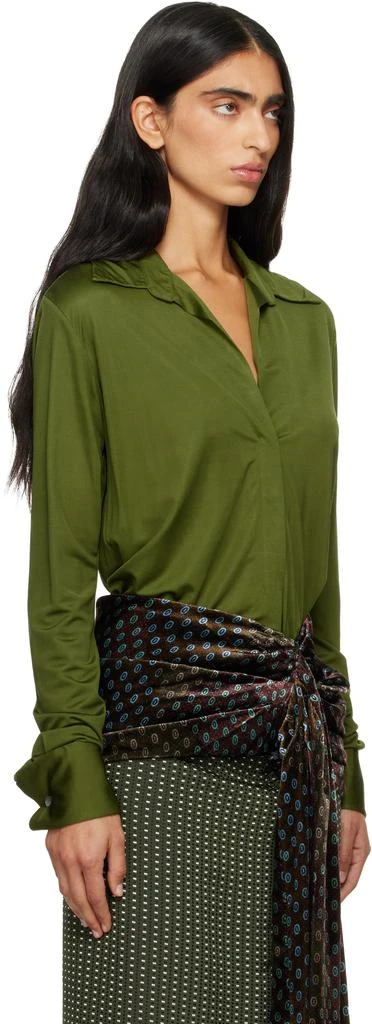 Dries Van Noten Green Satin Shirt 2