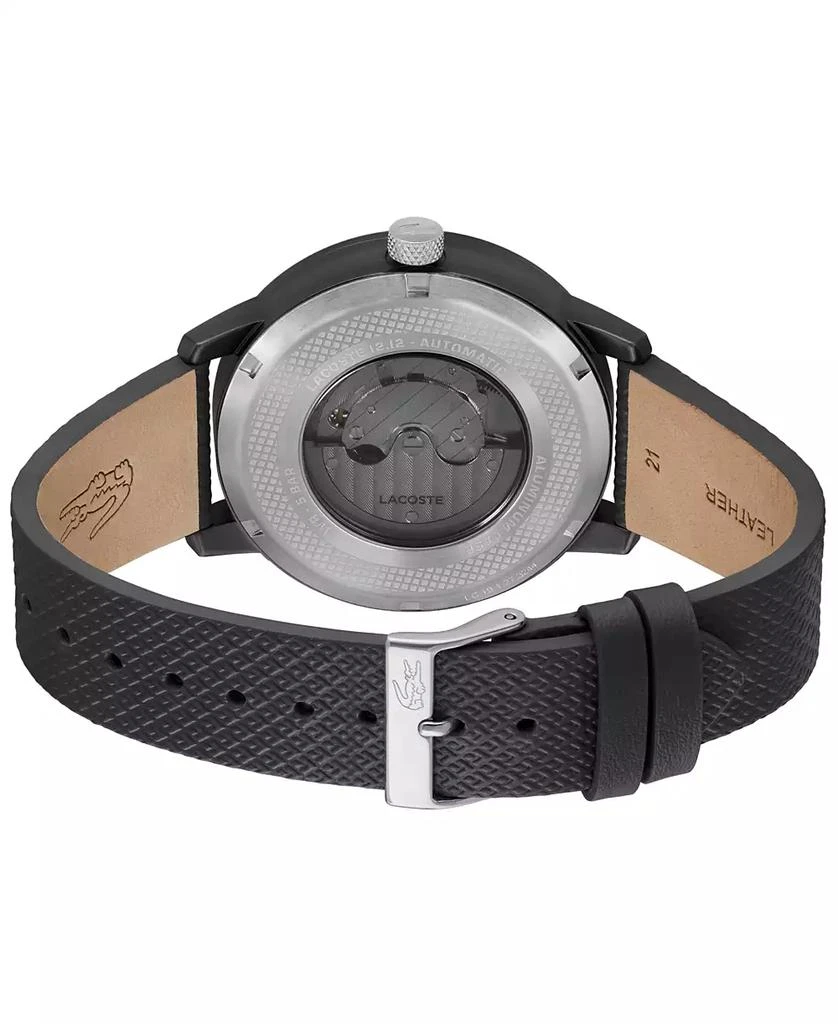 Lacoste Men's L.12.12 Automatique Black Leather Strap Watch 44mm 3