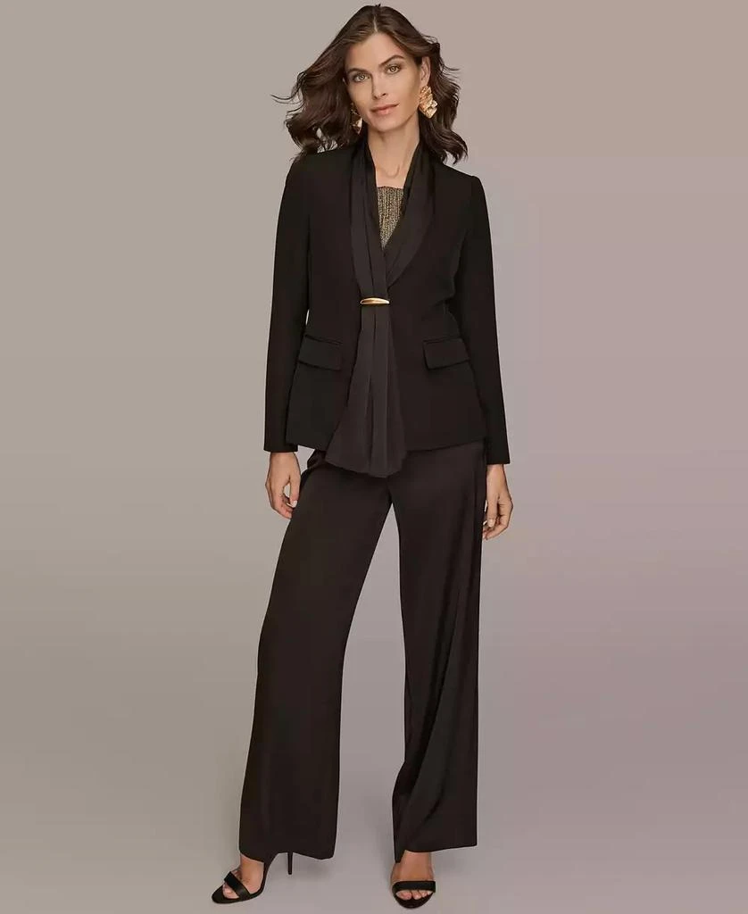 Donna Karan Women
s Mixed Media Collarless Jacket, Regular 
Petites 7