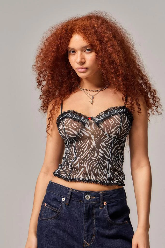 Urban Outfitters UO Zebra Print Mesh Cardigan 3