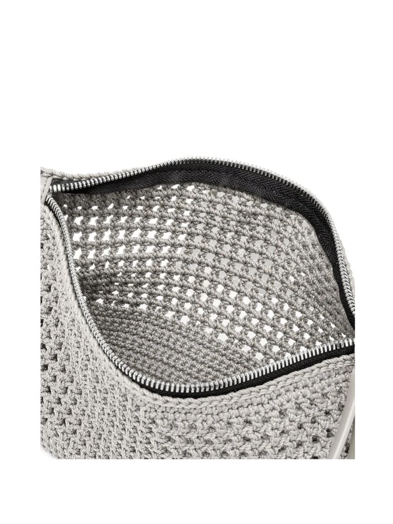 Gianni Chiarini Gray Victoria Clutch Bag In Crochet Fabric 4