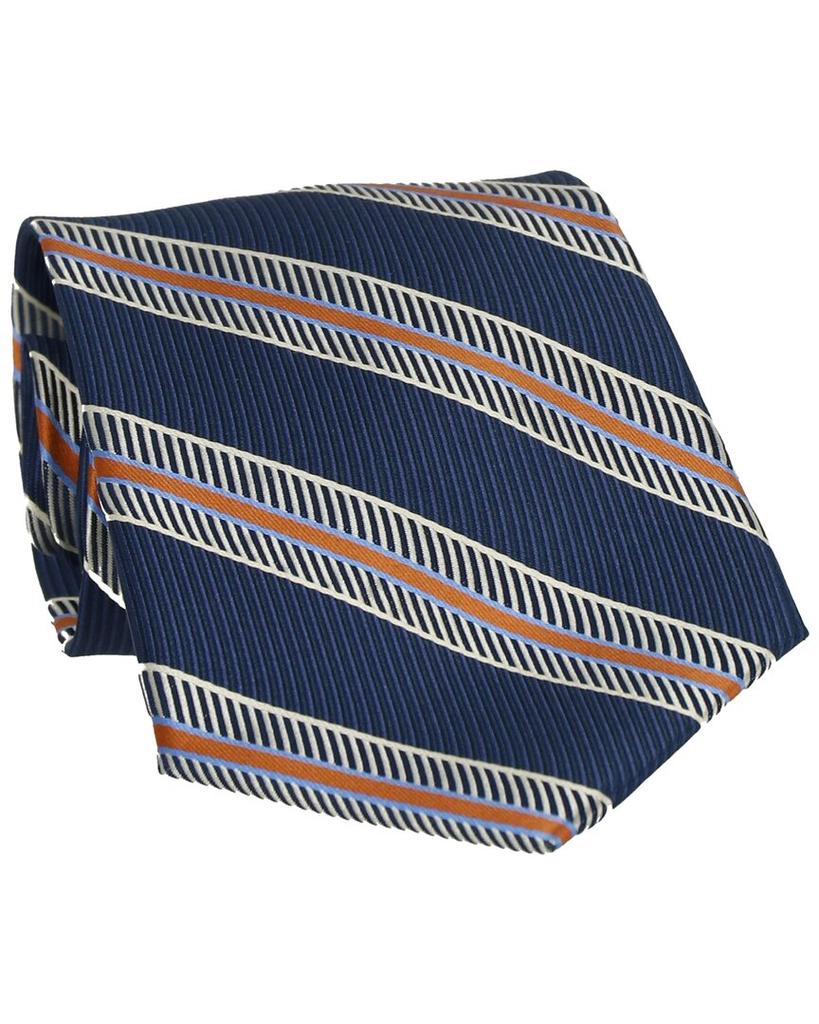 Scotch & Soda Scotch & Soda Navy & Orange Wide Stripe Tie