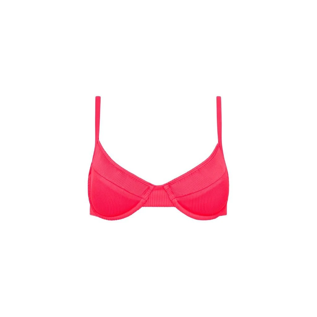 Kulani Kinis Women's Ribbed Ditzy Underwire Bikini Top In Watermelon 1